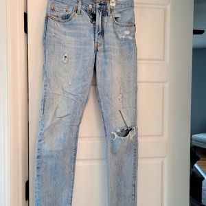 Levis 501 skinny jeans "clear minds"